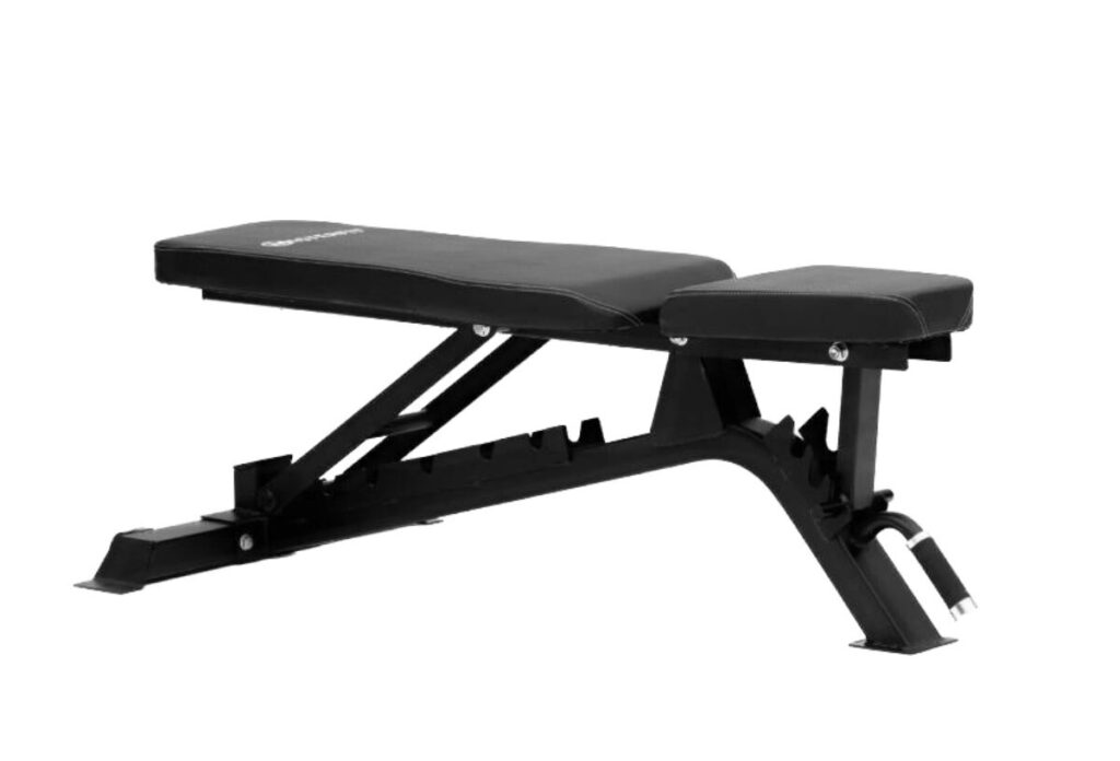 Dette er et billede af træningsbænken "Adjustable Bench". En justerbar træningsbænk for ryg og sæde.