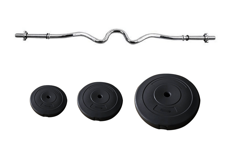 Odin Super Curl Vægtstangssæt 24,5kg Sættet indeholder: 1 x Odin Super Curl Vægtstang 120 cm, 30mm 2 x Odin Basic Vægtskiver 5kg / 30mm 2 x Odin Basic Vægtskiver 2,5kg / 30mm 2 x Odin Basic Vægtskiver 1,25kg / 30mm